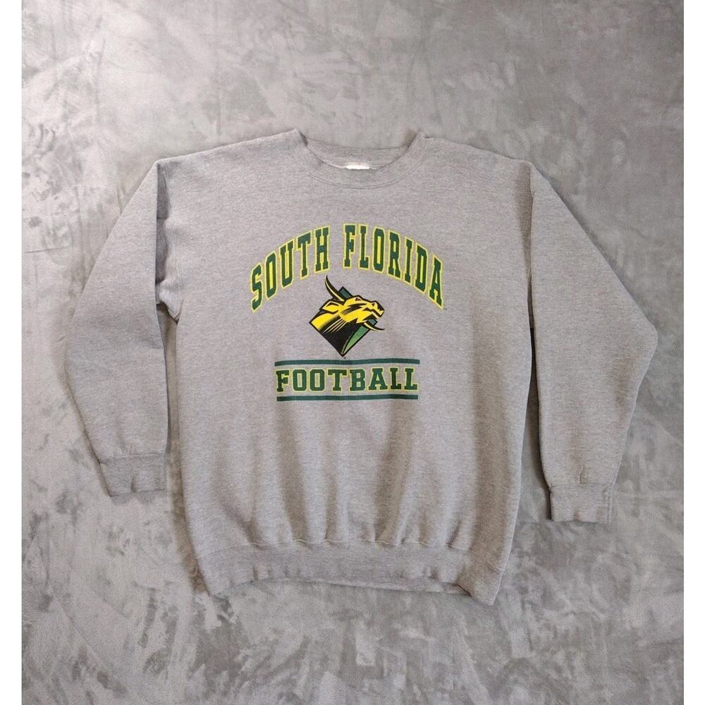 Vtg South Florida Bulls USF Sweatshirt Mens XL Gray Robo Bull Football College